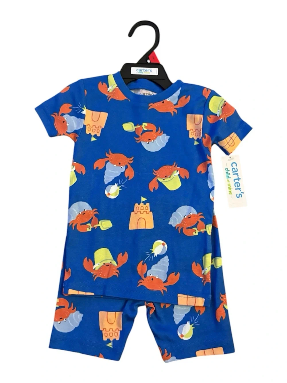 Carter's child of mine - Blue Crab & Sandcastle Short Sleeve Pajama Set Size: 2T